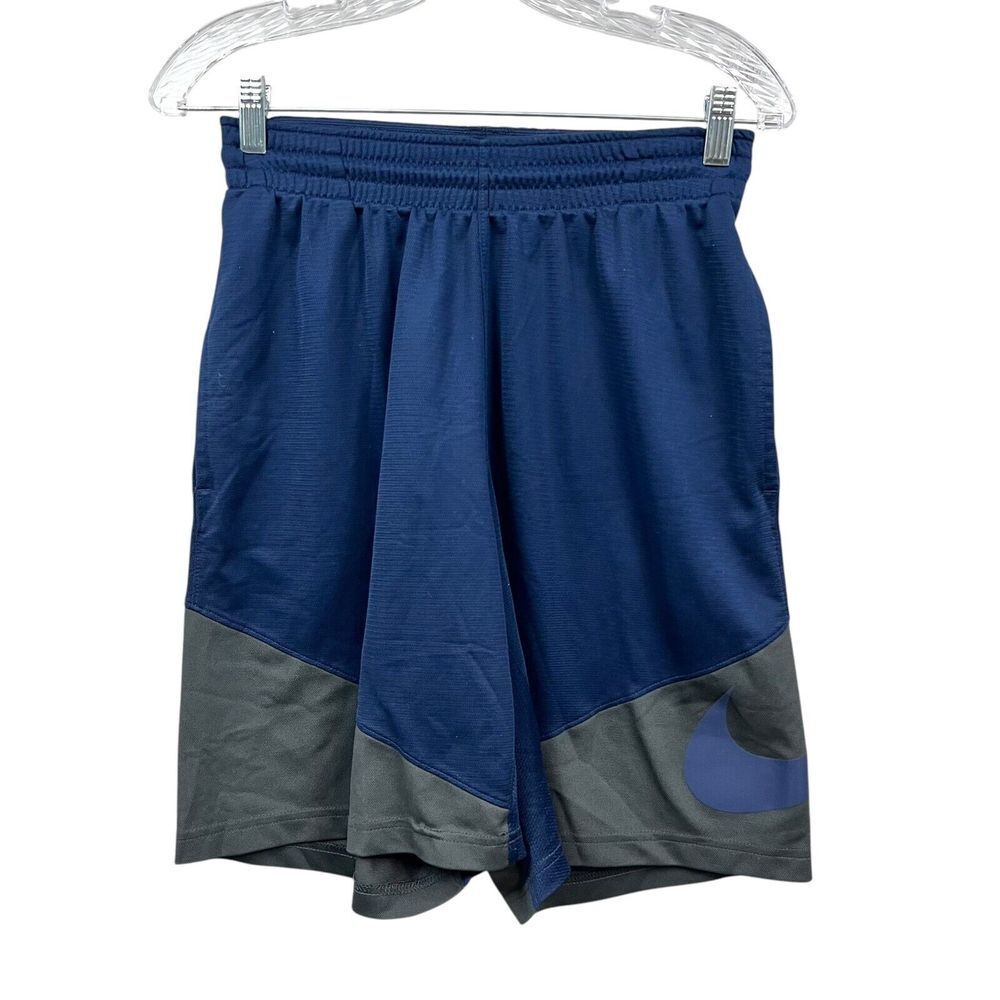 Nike Mens Basketball Shorts Dri Fit Elastic Drawstring Pockets Blue Gray Size M*